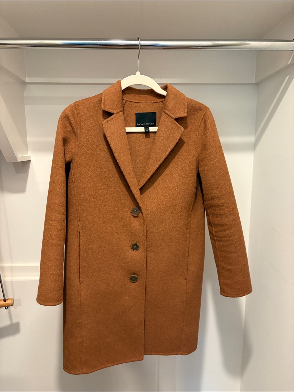 Banana Republic Caramel Brown Single-Breasted Pea Coat
